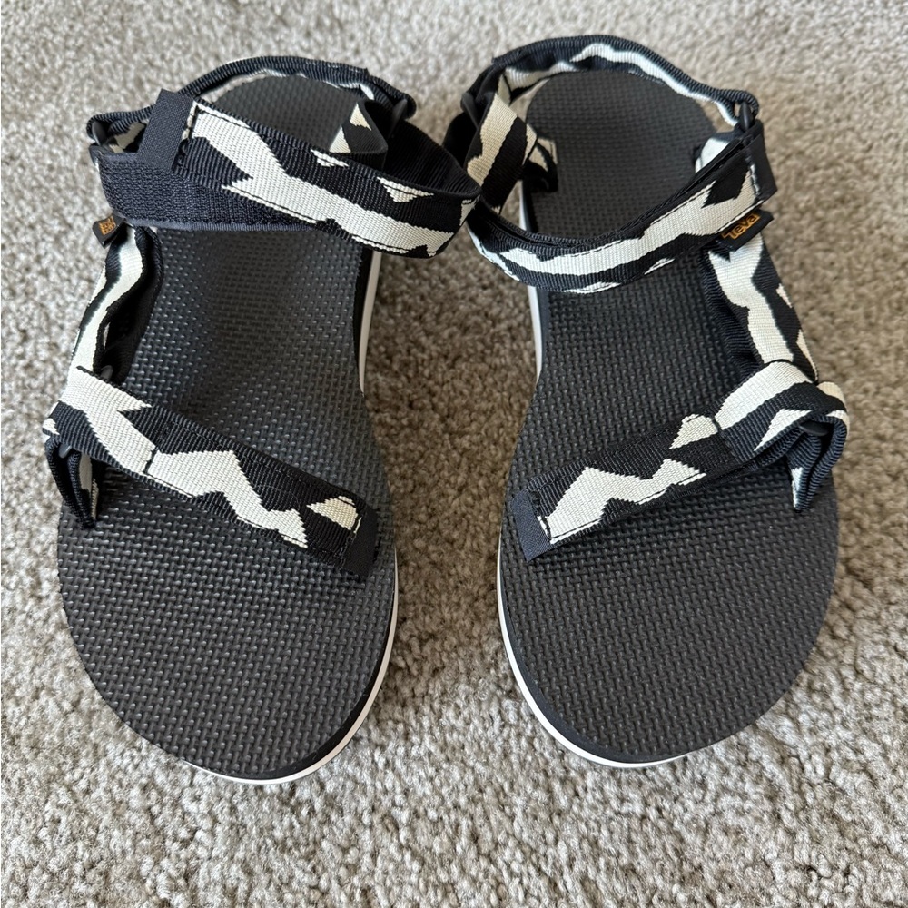 Teva Black and White Sporty Sandals with Durable Straps